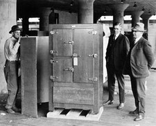 Men stand beside first Frigidaire made Delco Light Company a s- 1921 Old Photo picture
