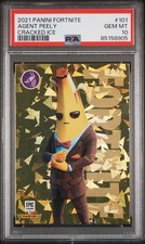 PSA 10 Agent Peely #101 Cracked Ice Holo 2021 Panini Fortnite Series 3 *POP 20* picture