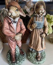 Vintage Henri Chrisdon Mr And Mrs Rabbit With Baskets picture