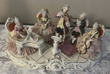 Large Estate Vintage Dresden Lace Orchestra figurines picture
