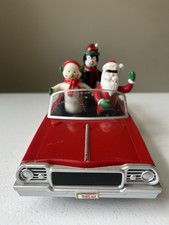Vintage Gemma Christmas Low Rider Red Impala Car Santa Snowman Penguin Musical  picture