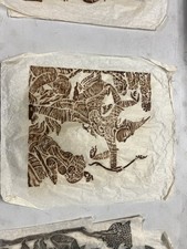 Collection of Genuine vnt Wat So Temple Rubbings Asian Rice Paper Art (lot of 6) picture