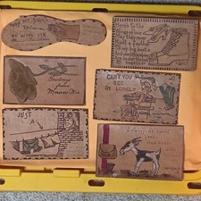 Rare Vintage Leather Postcards Lot of 22 – Early 1900s Leather Novelties picture