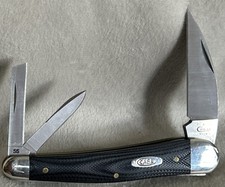 2014 Case XX 10355WH SS Seahorse Whittler Knife Smooth Black G10 Micarta NIB picture