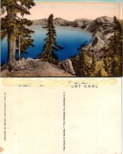 Oregon OR Crater Lake National Park, View of Mountains & Lake Postcard 72656 picture