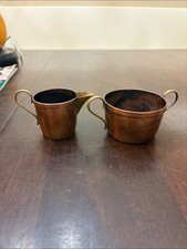 Antique Swedish Copper Creamer & Sugar Bowl  – O.H. Lagerstedt Eskilstuna picture