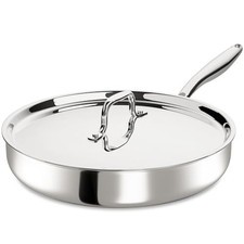 12 Inch Tri-Ply Stainless Steel Frying Pan, Pan with Lid, Silver picture