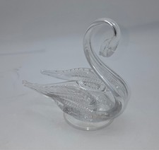 Vintage Crystal Swan Hand Blown Art Glass Edinburgh Scotland EUC picture