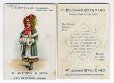 Massachusetts REPUBLICAN STANDARD Newspaper 1894 CALENDAR Victorian Trade Card picture