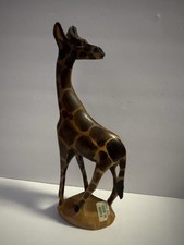 Hand Carved Wooden Giraffe Genuine Besmo Carved In Kenya 6