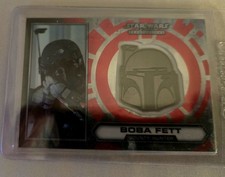 2014 Topps Star Wars Chrome Perspectives Boba Fett Helmet Medallion card 7/30. picture