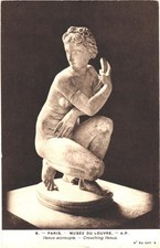 Paris France Crouching Venus Sculpture Louvre Museum Divided Back Postcard picture