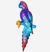 Vintage Mccaw Parrot Papier Mache Wall Hanging Hand Painted in Mexico  picture