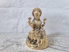 Hindu Goddess Lakshmi Laxmi Statue Gaja Seat Lotus Showering Gold Coins Rich 4