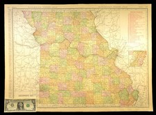 1911 Antique Map of Missouri Railroad Map ORIGINAL Atlas Map DATED picture