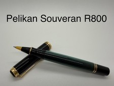 Excellent PELICAN Pelikan Souveran Green Stripe Rollerball Pen R800 picture
