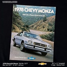 UNCIRCULATED Vintage 1978 Chevrolet MONZA 12-pg Color Brochure #3577 Rev Jul 77 picture
