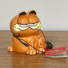 Vintage Enesco Garfield Ceramic Figurine Orange Tabby Cat Collectible 1978 1981 picture