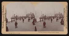 Photo:Liverpool England 1897 Ocean Steamship Landing Stereoview Dock Scene picture