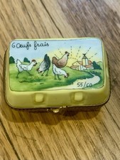 Limoges Miniature Porcelain Egg Carton Trinket Box Limited Production 55/60 picture