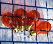 BOXof4 new AMBER orange 25w PARTY LIGHT BULB 25 watt A19 regular 130V FIREPLACE  picture