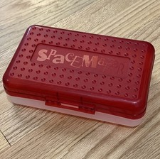 Spacemaker Space Maker Classic Pencil Case Crayon Box Red & Frosted - Vintage picture