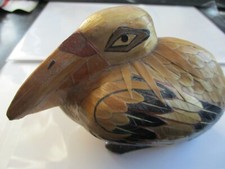 BAMBOO PELICAN WITH COMPARTMENT FOR JEWELRY, VERY NICE CONDITION picture