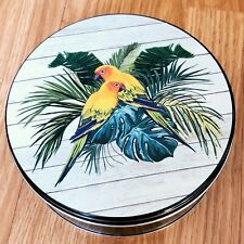 Round Cookie Tin, Features Sun Conures picture