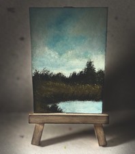 ACEO Original Landscape painting By Artist TTT-RusticGlowStudio picture