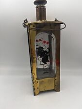Vintage Whiskey Decanter Music Box Brass and Glass plays HOW DRY I AM 11