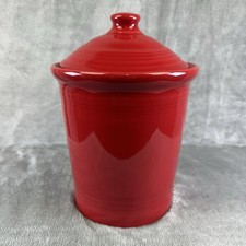 Fiesta Fiestaware Homer Laughlin Medium Canister w/ Lid Crock Scarlet (retired) picture