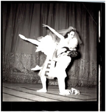 Gorgeous Ballerina & Male Dancer Stage Performance 1940s Vintage Small Photo picture