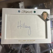 HILLARY CLINTON 2023 SUPER KEEPSAKE EDITION 1/2 CUT AUTHENTIC GEM AUTOGRAPH picture