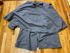 CIVIL WAR CSA REBEL CONFEDERATE WINTER GREY WOOL GREATCOAT OVER COAT-XLARGE picture
