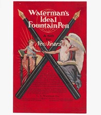 RARE Vintage 1905 Waterman's Ideal Fountain Pen Ad Baby New Year Father Time picture