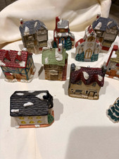 Vintage Brinn's 1989 Ceramic Hand Painted Christmas Village /ornaments lot 12 picture