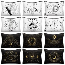 Amylove 12 Pieces Witch Tarot Zipper Pouch Bag Witch Tarot Cards Phase Bag Mo... picture
