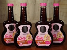 (04) DOLLY PARTON Pancake Syrup GUITAR Shaped Plastic Bottles Full Sealed 22oz picture