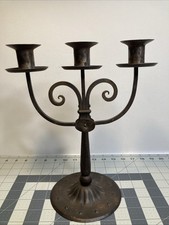 Antique Hugo Berger Goberg Arts And Crafts Wrought Iron 3 Branch Candelabra picture