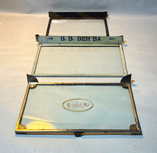 Lot of 3 cigar box glass store display tops, Cinco, B.B.  BER BA and unmarked picture