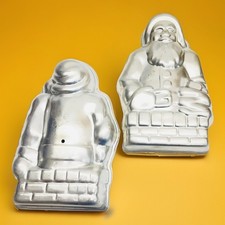 Nordic Ware Vintage 3D Santa Formed Aluminum Cake Pan Mold Bakeware #️0598 picture
