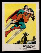 1978 Harris DC Superheroes Bread Sticker SUPERMAN and LOIS LANE Card 9 of 30 picture