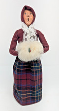Vintage 1985 Byers Choice The Carolers Lady With Maroon Plaid Dress picture