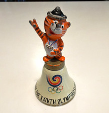 Seoul 1988 XXIV Olympiad Hodori Tiger Mascot Ceramic Collectible Bell picture