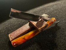 Vtg.11/16 straight razor(Crescent) parker-Dounce-Rose Elmira NY. picture