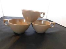 Trio of Brown Melmamine Coffe/Tea Cups - Boonton Molding Co., Inc. - Mid Century picture