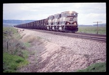 Original Slide BN #9435 EMD SD70MAC Burlington Northern 1995 E. Donkey Creek WY picture