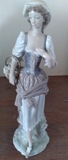 Vintage Lladro 4665 GIRL w/ BASKET Country Woman Glazed 1970-81 Rare picture