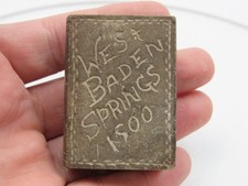 Antique 1900 West Baden Springs Souvenir Carved Stone Book Rock Hotel Indiana picture