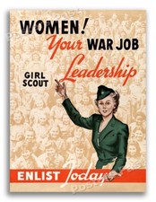 1940s Girl Scout Leadership - Enlist Today WWII Historic War Poster - 24x32 picture